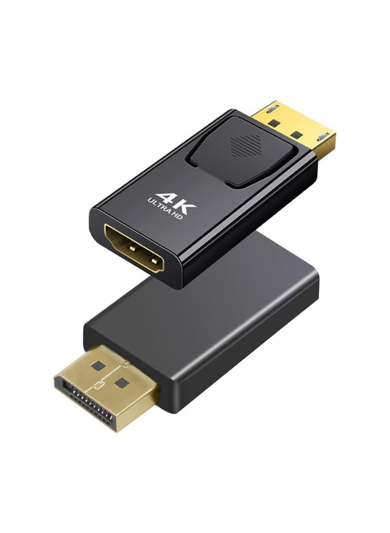 2 Pack 4K DisplayPort to HDMI Adapter  Uni-Directional DP PC to HDMI Monitor Converter 4K Ultra HD DP Display Port to HDMI Adapter Compatible for Lenovo Dell HP and Other Brand 60Hz  - Image 3