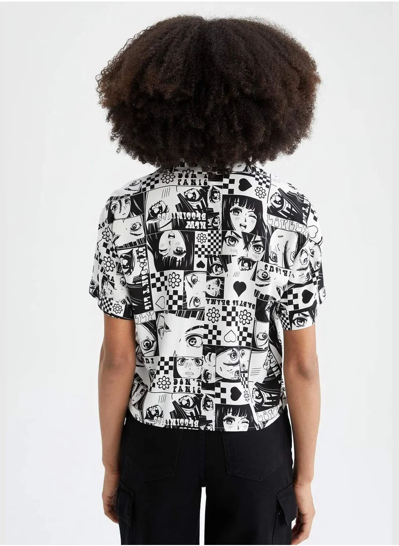 DeFacto Patterned Short Sleeve T-Shirt