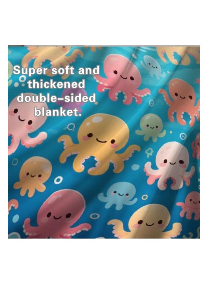 general Children's or student cartoon flannel thin blanket (warm and comfortable, suitable for sleep, games) 100cm*150cm - Image 1
