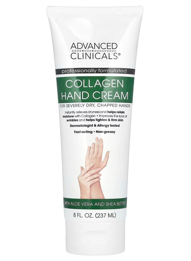 Advanced Clinicals Collagen Hand Cream 8 fl oz 237 ml
