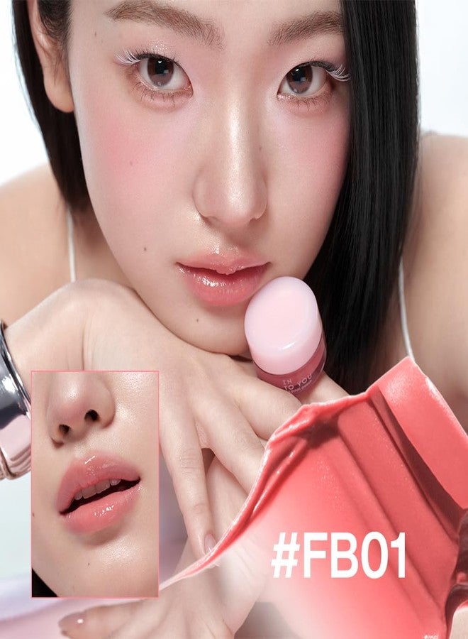 INTO YOU Frozen Glow Lip Balm, Hydrating Lip Gloss, Shine Finish, Nourishing Sheer Tint Pudding Pot with Vitamin E and Seed Oil, Plumping, Moisturizing Lip Makeup, 0.18oz, FB01 Pink Peach - Image 2