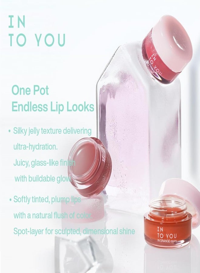INTO YOU Frozen Glow Lip Balm, Hydrating Lip Gloss, Shine Finish, Nourishing Sheer Tint Pudding Pot with Vitamin E and Seed Oil, Plumping, Moisturizing Lip Makeup, 0.18oz, FB01 Pink Peach - Image 5