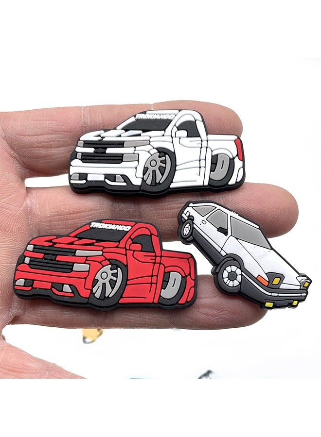 23 PCS Cars Shoe Decoration Charms for Clogs Shoe/Sandals Bracelet Wristband Slippers Set of Car Collection Shoes Floral Shoe Buckles Race Car Accessories Charms for Adult Men Boys - Image 3