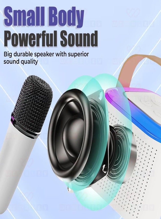 Wembley Bluetooth Karaoke Set with Mic & Speaker | Fun Musical Toy for Kids for Singing | Ideal for Parties, Picnics & Travel Entertainment (White, Bucket Style) - Image 4