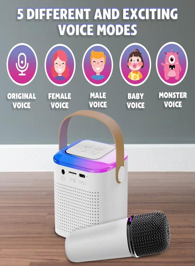 Wembley Bluetooth Karaoke Set with Mic & Speaker | Fun Musical Toy for Kids for Singing | Ideal for Parties, Picnics & Travel Entertainment (White, Bucket Style) - Image 5