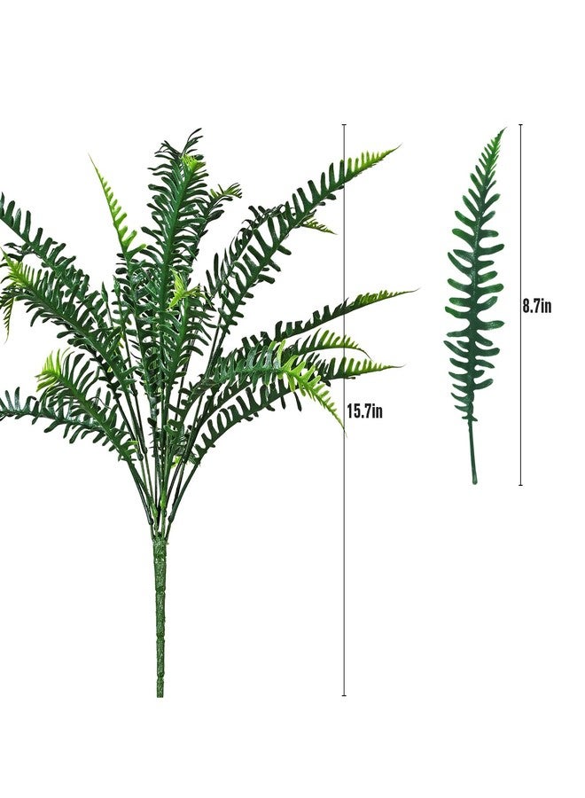 alyptus UV Resistant Fake Plants, 16 Bundles Artificial Plants Greenery, Realistic Fake Fern for Porch Decor & Outdoor Use - Image 2