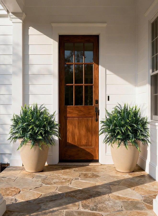 alyptus UV Resistant Fake Plants, 16 Bundles Artificial Plants Greenery, Realistic Fake Fern for Porch Decor & Outdoor Use - Image 3