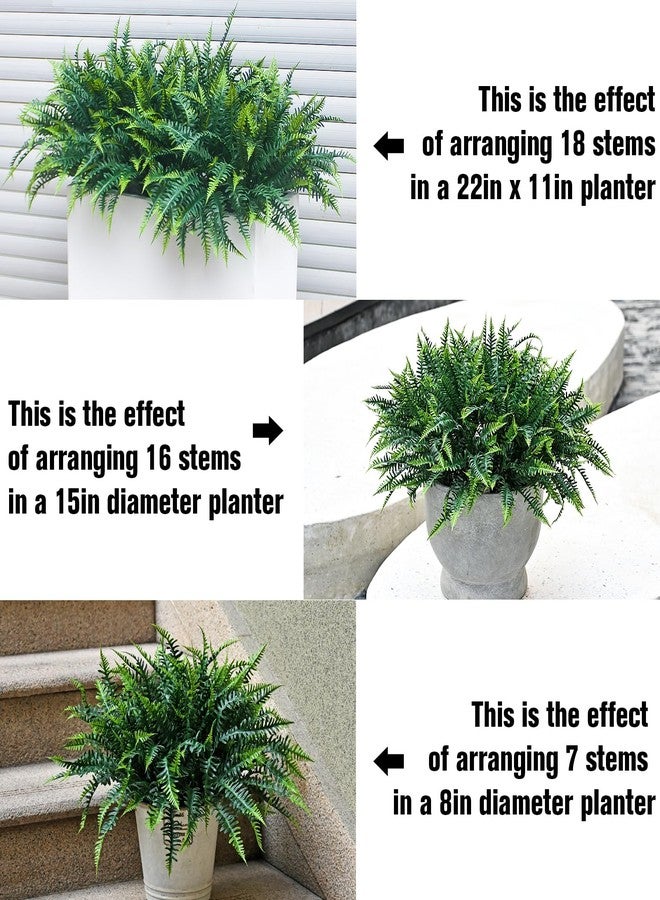 alyptus UV Resistant Fake Plants, 16 Bundles Artificial Plants Greenery, Realistic Fake Fern for Porch Decor & Outdoor Use - Image 5