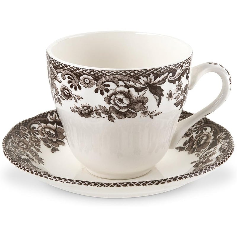 Spode Delamere Teacup and Saucer, Set of 4 - Image 1
