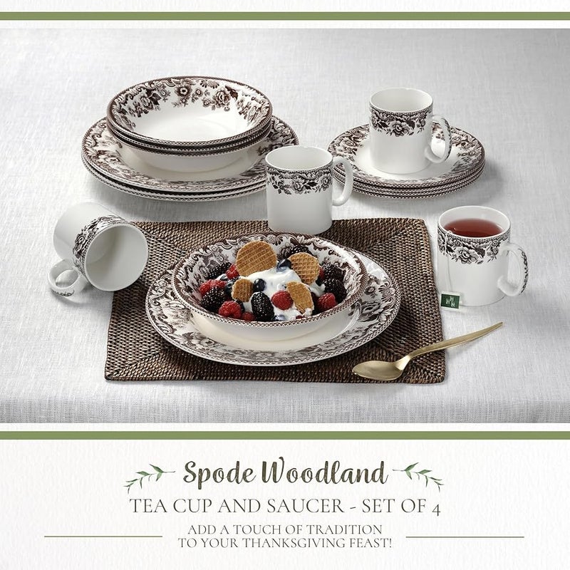Spode Delamere Teacup and Saucer, Set of 4 - Image 2