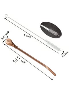 Generic Stainless Steel Straws Spoons 4Pcs with Filter 1Cleaning Brushes  - Image 5