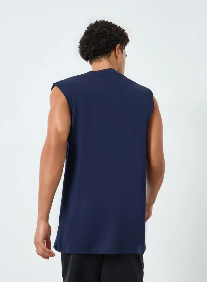 ستايلي اكتيف تيشيرت بلا أكمام بقصة واسعة للرجال