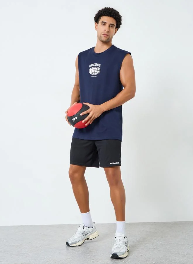 ستايلي اكتيف تيشيرت بلا أكمام بقصة واسعة للرجال