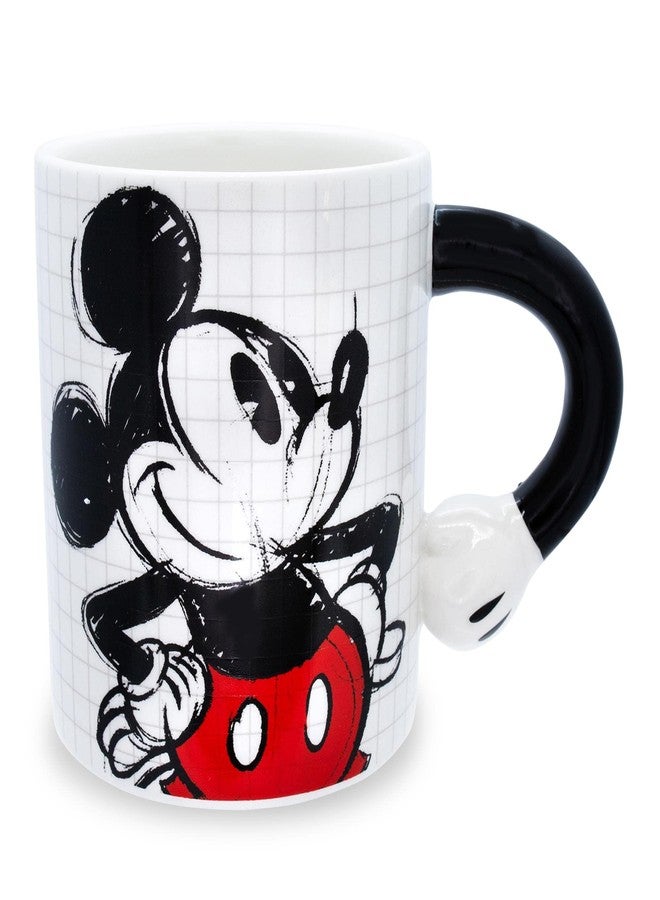 Silver Buffalo Mickey Hand on Hips Shaped Handle Ceramic Mug, 20 Ounces - Image 1