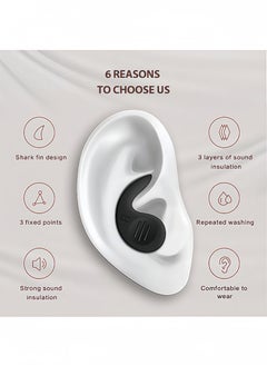 Peachjoy 2 Pairs Reusable Sound Blocking Ear Plugs with Case, Noise Reduction Earplug, Soft Waterproof Silicone Earplugs for Snoring(Black, Green)  - Image 3