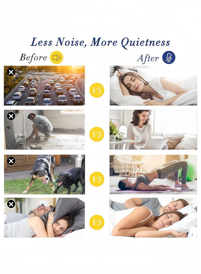 Peachjoy زوجان من سدادات الأذن القابلة لإعادة الاستخدام مع علبة، سدادات أذن لتقليل الضوضاء، سدادات أذن سيليكون ناعمة ومقاومة للماء للشخير (أسود، أخضر) - Image 4