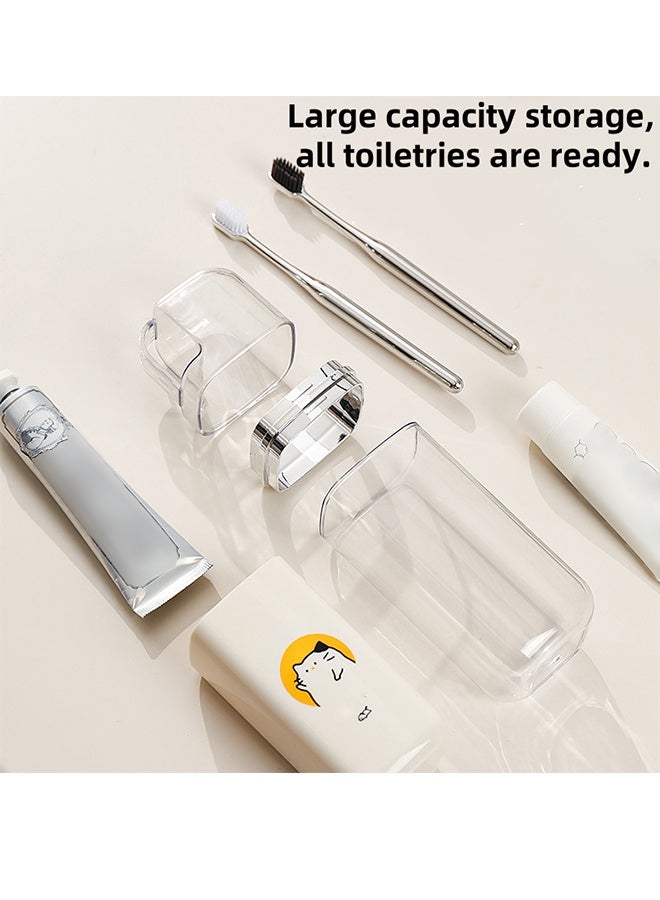 3-In-1 Travel Toiletry Cup, Multi-Functional Reusable Toothbrush Cup, Portable Travel Toothbrush Tumbler, Mouthwash Cup, Family Multi-Person Travel Toothbrush Cup - Image 4