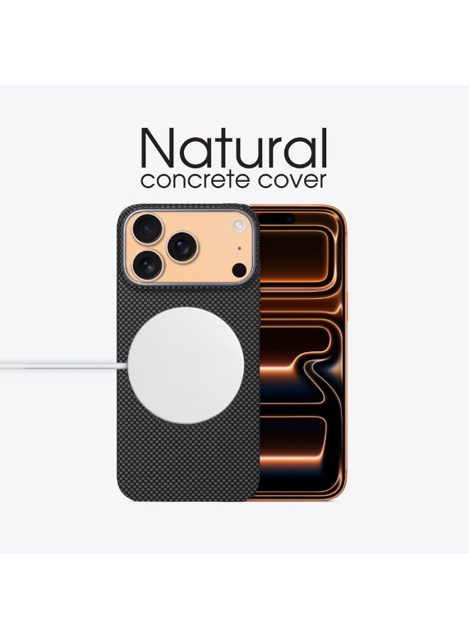 أزتك غطاء أراميد فاخر كيفلار لهاتف آيفون 17 برو باللون الأسود تصميم نحيف وخفيف للغاية مقاوم للصدمات حماية عسكرية متوافق مع MagSafe سطح مطفي مقاوم لبصمات الأصابع حواف مرتفعة للكاميرا والشاشة ملمس مانع للانزلاق فتحات دقيقة وأزرار لمسية دعم الشحن اللاسلكي كفر عملي للجيب - Image 4