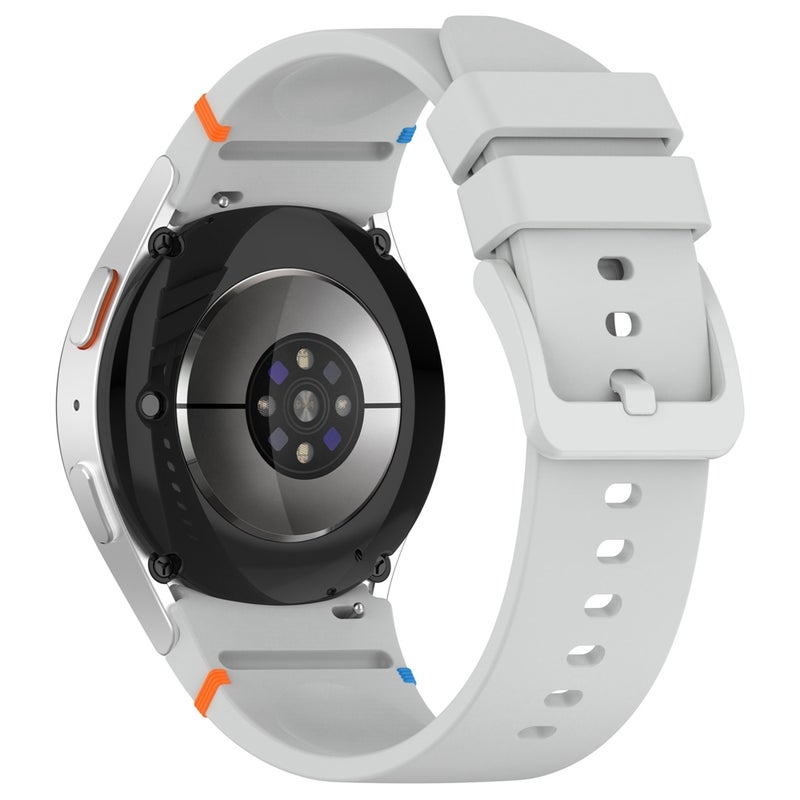 erorex For Samsung Galaxy Watch 7 40 / 44Mm Official Solid Color Stitched Silicone Watch Band(Light Grey) - Image 2