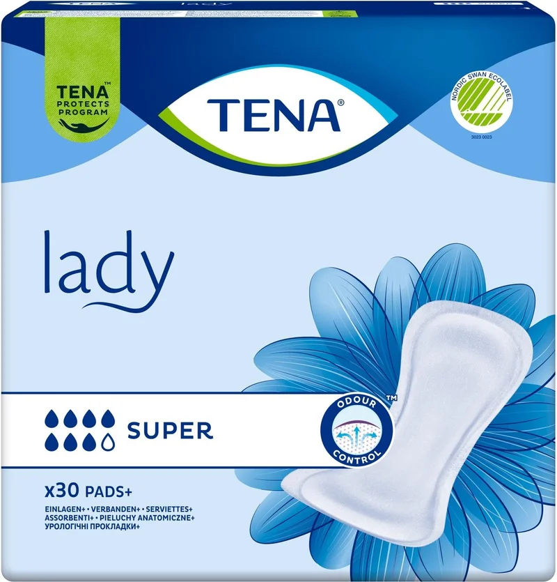 Tena Lady Super, Women's Bladder Pad, 7 Drops, 30 pcs