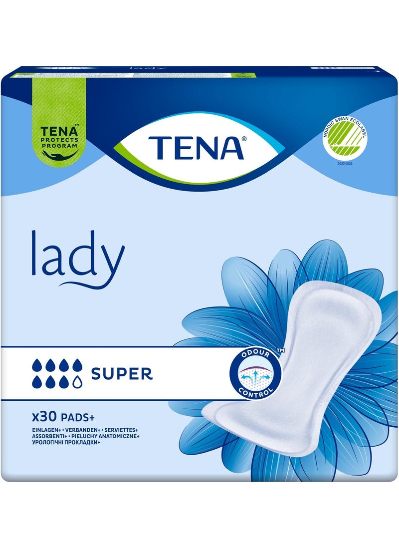 Tena - Lady Super, Women's Bladder Pad, 7 Drops, 30 pcs - Image 1