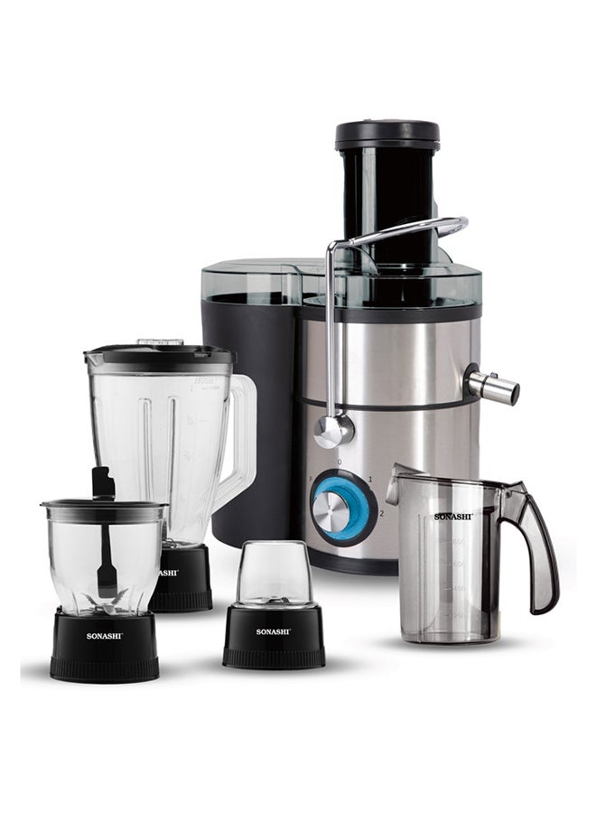 SONASHI 4 in 1 Powerful Juicer Blender -  Perfect Electric Blender, Juicer, Chopper & Grinder |  2 Speeds, Unbreakable 1.5L Fruit Juicer, Grinder, Chopper | Powerful Versatile & Compact 800 W SJB-401 Silver/Black - Image 2