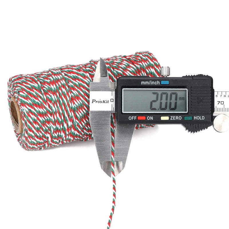KINGLAKE Christmas Twine String,Green Red and White Bakers Twine String,Cotton Gift Wrapping Twine,328 Feet Cotton Arts Crafts Twine String Durable Packing Holiday Twine - Image 2