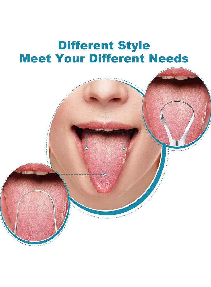 موش مكشطة لسان للبالغين - مجموعة 3 قطع من الفولاذ المقاوم للصدأ مع علبة سفر – لنَفَس منعش ونظافة فموية - Image 3