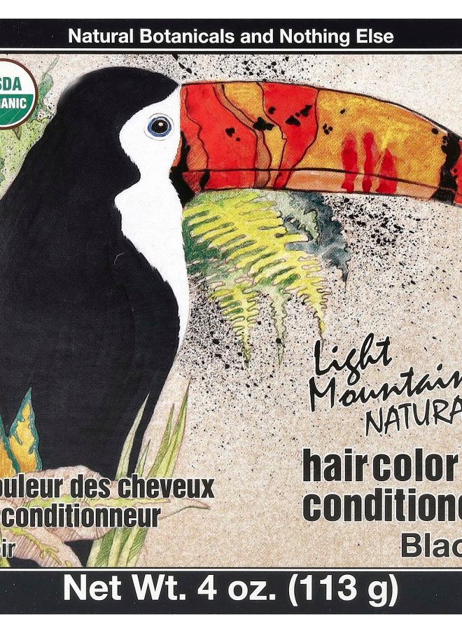 Light Mountain Natural Hair Color & Conditioner Black 4 oz (113 g) 