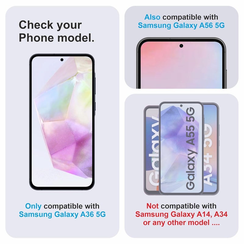 Skyddshield Military-Grade Gorilla Tempered Glass For Samsung Galaxy A36 and Samsung Galaxy A56 (6.7 Inch) With Installation Kit | Edge to Edge Coverage | Black - Image 2
