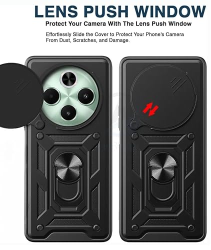 SPAZY CASE® Vivo T4 5G / iQOO Z10 5G Back Cover | Heavy Duty Hybrid Case with 360 Degree Rotating Finger Ring Holder + Slider Shutter Camera Protection Case for Vivo T4 5G / iQOO Z10 5G - Blue - Image 4