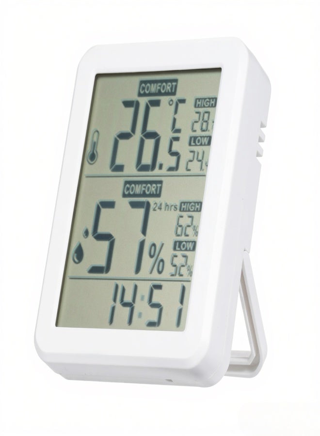 HABOTEST Mini Digital Hygrometer and Thermometer Indoor Humidity Meter Room Temperature Sensor with Stand and Hole Temperature and Humidity Monitor Gauge for Home Greenhouse Garden Cellar Closet - Image 1