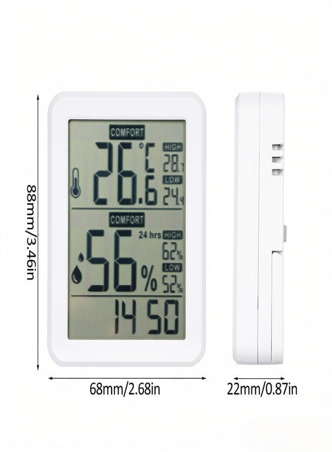 HABOTEST Mini Digital Hygrometer and Thermometer Indoor Humidity Meter Room Temperature Sensor with Stand and Hole Temperature and Humidity Monitor Gauge for Home Greenhouse Garden Cellar Closet - Image 3