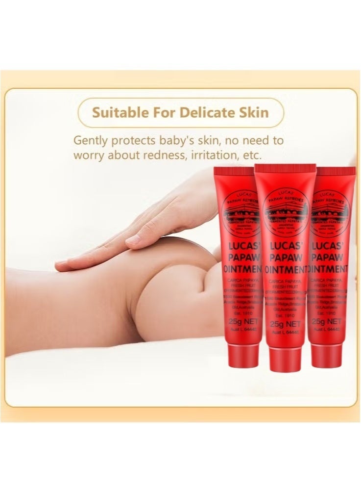 LUCAS 3-Pack Papaya Ointment, Multifunctional Moisturising Nourishing Papaw Cream for Skin, Lips, Hands and Cuts 25g*3 - Image 3