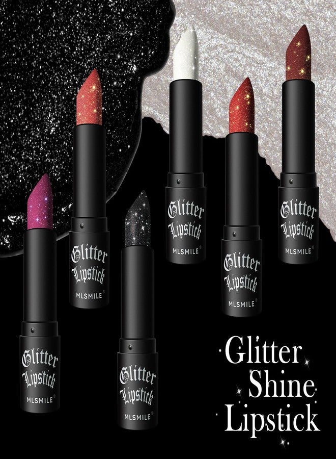 MIESCHER Diamond Lipstick Lip Gloss Long Lasting Waterproof Glitter Lipstick & Eyeshadow, High Shine Non-stick Cup Matte Lipstick, Flash Diamond Lip Gloss for Halloween Party Vampire Makeup (01#WHITE) - Image 4