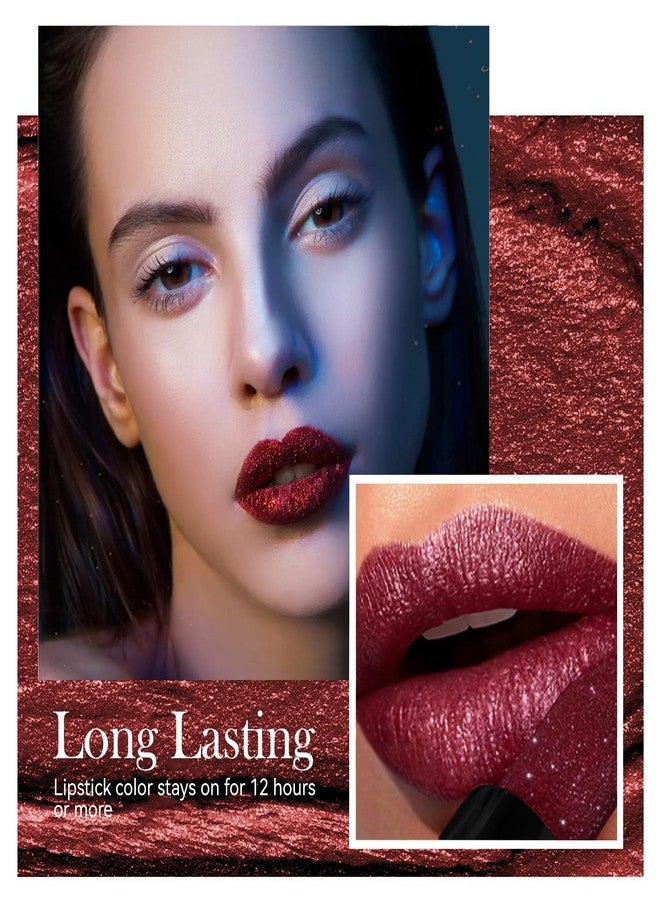 MIESCHER Diamond Lipstick Lip Gloss Long Lasting Waterproof Glitter Lipstick & Eyeshadow, High Shine Non-stick Cup Matte Lipstick, Flash Diamond Lip Gloss for Halloween Party Vampire Makeup (01#WHITE) - Image 5