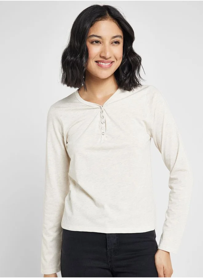 Ginger Basics Henley Long Sleeve T-Shirt