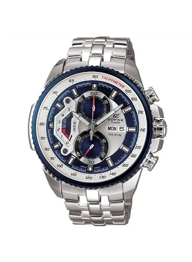 Casio Edifice EF-558D-2AV Chronograph Watch for Men – Blue Dial, Silver Stainless Steel Strap - Image 1