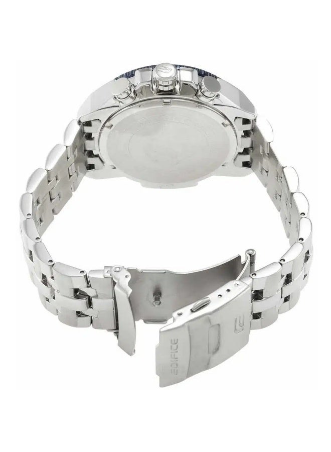 Casio Edifice EF-558D-2AV Chronograph Watch for Men – Blue Dial, Silver Stainless Steel Strap - Image 4