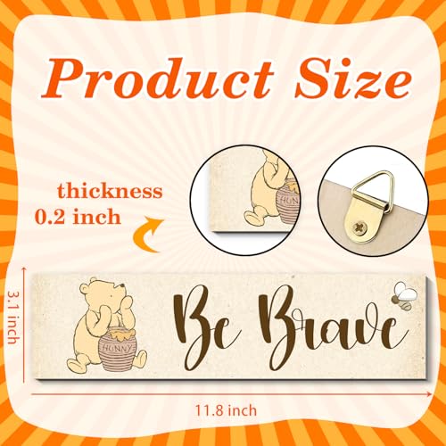 BirtDerr 4Pcs Winnie Nurasy Decor-Winnie Bedroom Wall Decor-Adorable the Pooh Sign for Baby Room-the Pooh Nursery Decor-Baby Shower Decorations(Classic) - Image 2