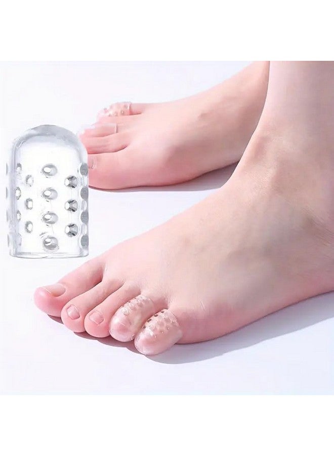 SUNBEET Moisturizing Toe Cover silicone Finger And Toe Protectors Transparent Breathable beauty and personal care hand and foot care finger protective cover Soft and Flexible (10 pcs) - Image 1