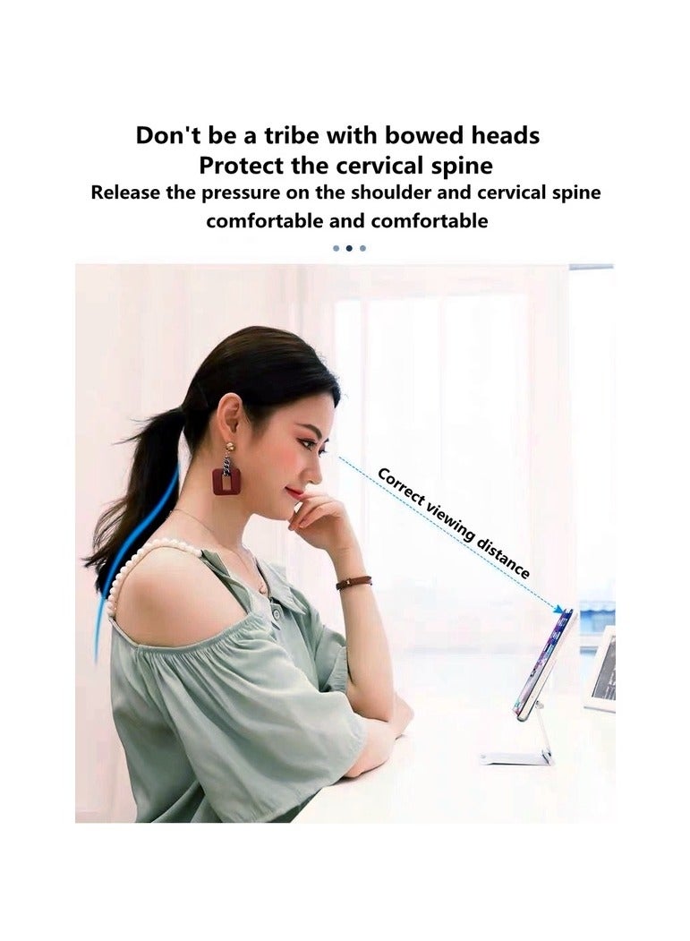 حامل هاتف محمول قابل للطي مصنوع من سبيكة معدنية، حامل هاتف محمول محمول قابل للتعديل على سطح المكتب، ثابت وغير قابل للانزلاق، بحجم الجيب، متوافق مع هواتف Xiaomi وApple وSamsung وMotorola وVIVO