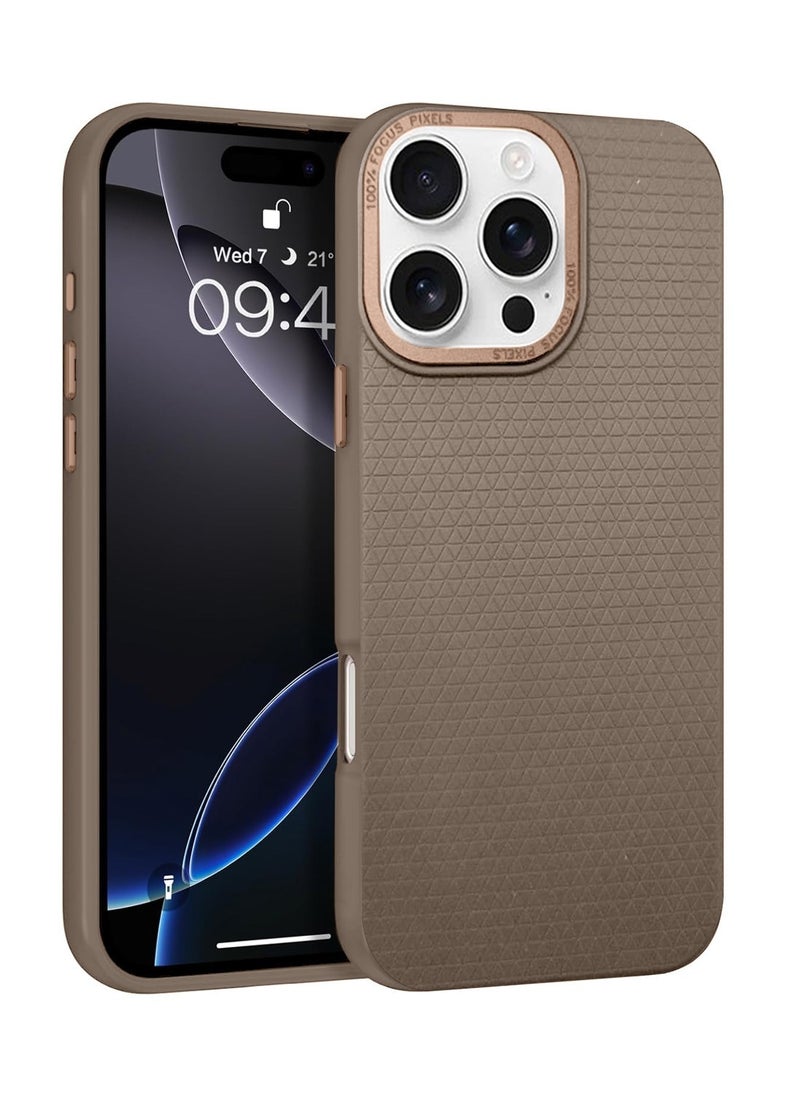 Techie - Liquid Air Case with Magfit Designed for Apple iPhone 16 Pro Max Back Cover - Matte Brown - Image 1