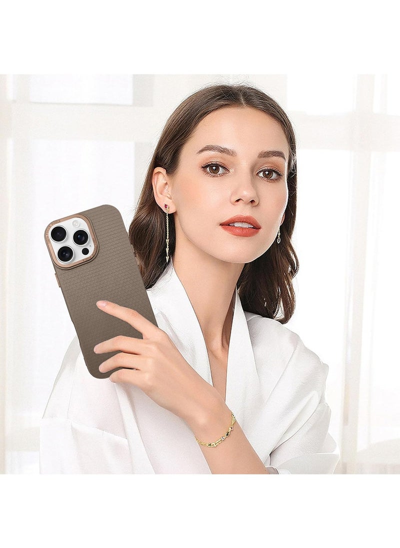 Techie - Liquid Air Case with Magfit Designed for Apple iPhone 16 Pro Max Back Cover - Matte Brown - Image 1