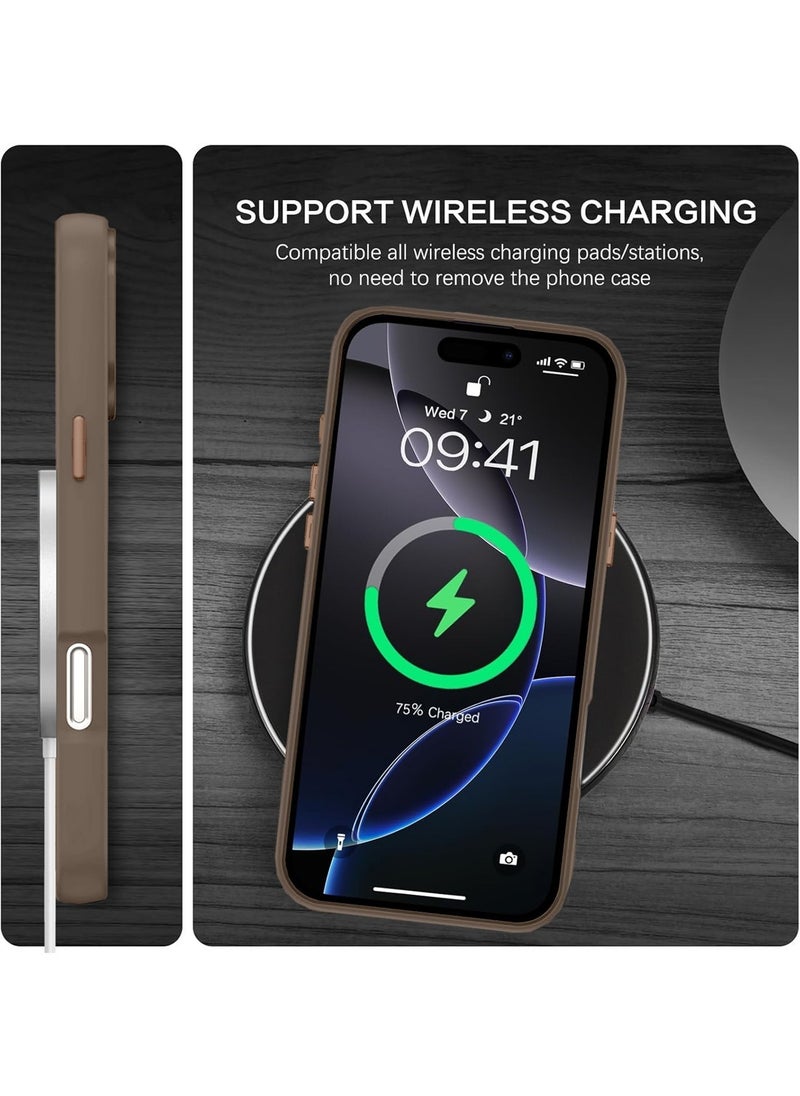 Techie - Liquid Air Case with Magfit Designed for Apple iPhone 16 Pro Max Back Cover - Matte Brown - Image 1