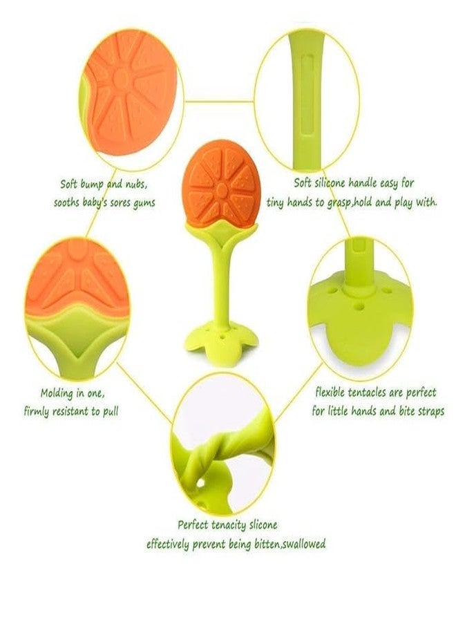 Roforuf Silicone Baby Teether Set | BPA-Free Nipple & Fruit Shape Teething Toys for Infants 0-12 Months | Soft, Safe, Organic, Chewable Food Grade Gum Soother & Teething Pain Relief Toy (Pack of 3) - Image 4