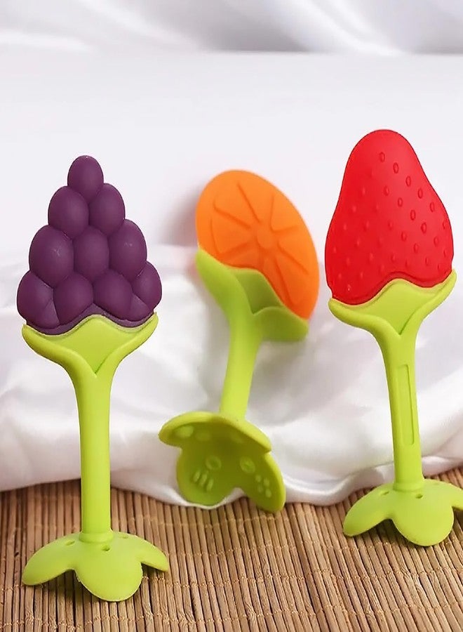Roforuf Silicone Baby Teether Set | BPA-Free Nipple & Fruit Shape Teething Toys for Infants 0-12 Months | Soft, Safe, Organic, Chewable Food Grade Gum Soother & Teething Pain Relief Toy (Pack of 3) - Image 1