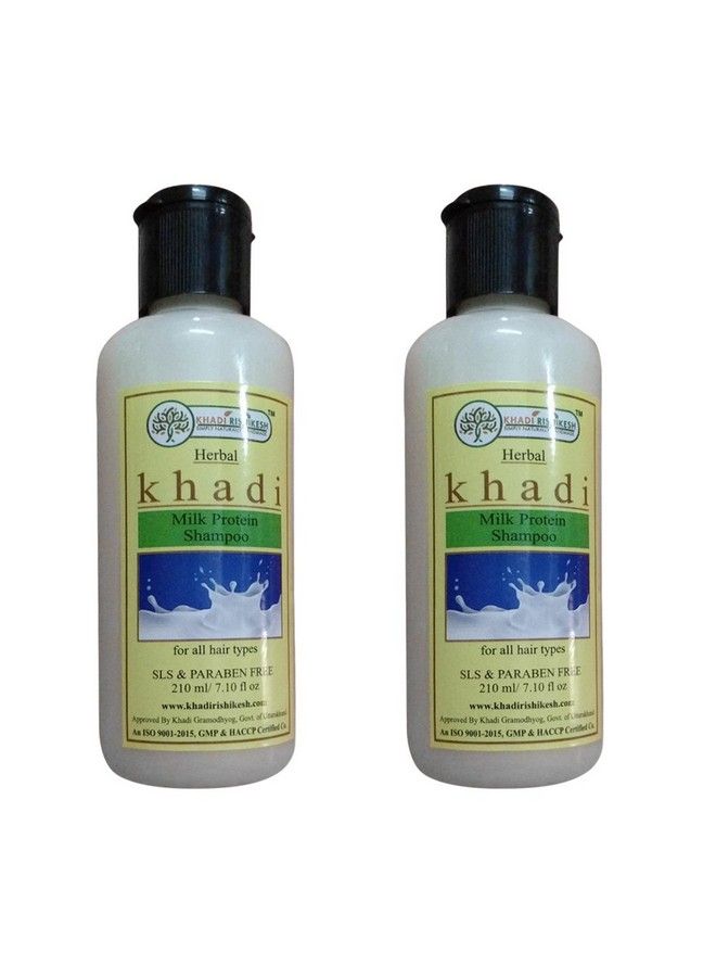 KHADI RISHIKESH Herbal Milk Protein Shampoo Combo Set Pack Of 2 X 210 Ml (420 Ml) - Image 2