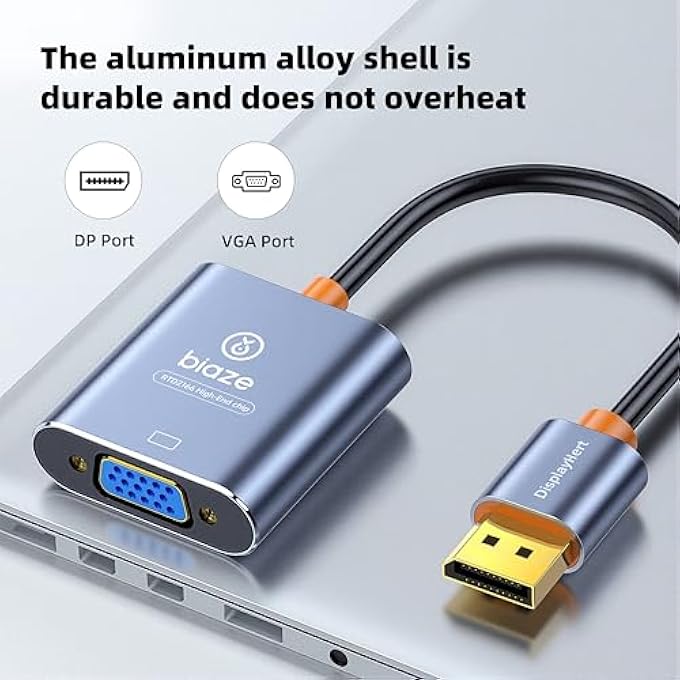 BLAZE ZH277 ACTIVE DP TO VGA ADAPTER, DISPLAYPORT TO VGA CONVERTER FOR PC LAPTOP MONITOR PROJECTOR, SUPPORTS 1920X1080 FULL HD VIDEO, PLUG AND PLAY - Image 2