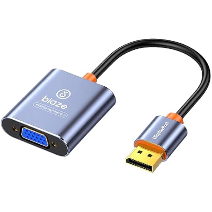 BLAZE ZH277 ACTIVE DP TO VGA ADAPTER, DISPLAYPORT TO VGA CONVERTER FOR PC LAPTOP MONITOR PROJECTOR, SUPPORTS 1920X1080 FULL HD VIDEO, PLUG AND PLAY - Image 1